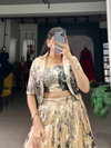 Cream Colour Tussar Silk Wedding Wear Lahenga With Blouse And Koti NNK1129

